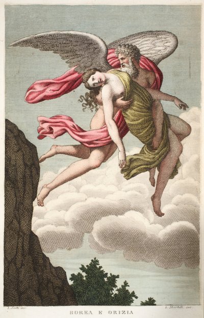 Orithyia is Raped by Boreas, Book VI, Illustration from Ovid